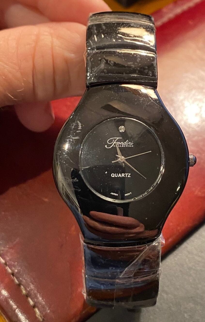 Men's 38mm Black Fondini Collection Watch, New